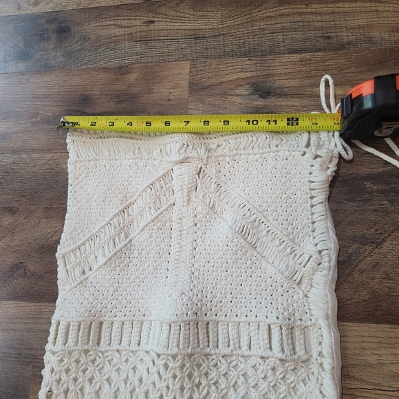 Flook the Label Free People White Crochet Macrame Fringe Mini Maxi Skirt Size M. - Picture 11 of 15